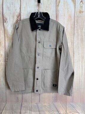 💵Vans Tan Canvas Field Jacket with Black Collar Unisex Size Medium